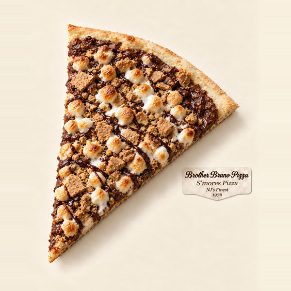 S'mores dessert pizza - Nutella base, toasted marshmallow, graham crackers and chocolate drizzle - Brother Bruno Direct